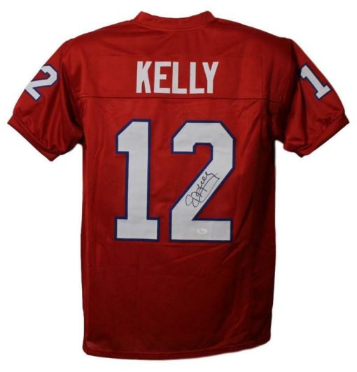 Jim Kelly Autographed/Signed New Jersey Generals Red XL Jersey JSA 11965