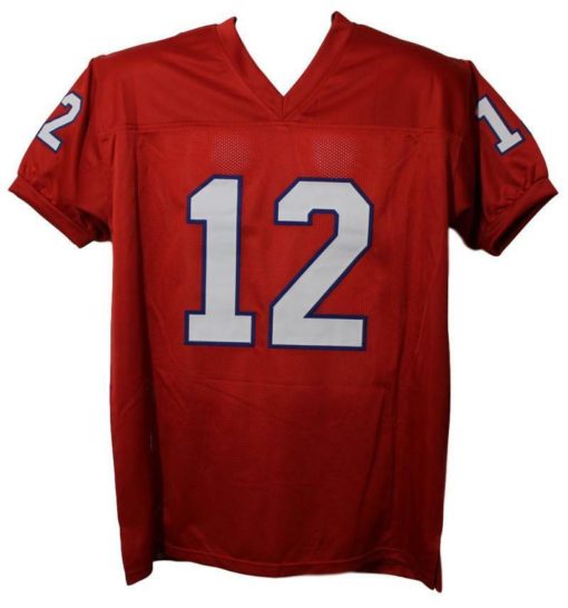 Jim Kelly Autographed/Signed New Jersey Generals Red XL Jersey JSA 11965