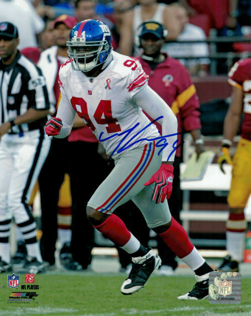 Mathias Kiwanuka Autographed/Signed New York Giants 8x10 Photo 11973