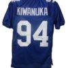Mathias Kiwanuka Autographed/Signed New York Giants Blue XL Jersey 11974