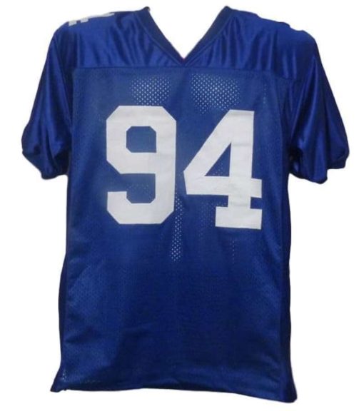 Mathias Kiwanuka Autographed/Signed New York Giants Blue XL Jersey 11974