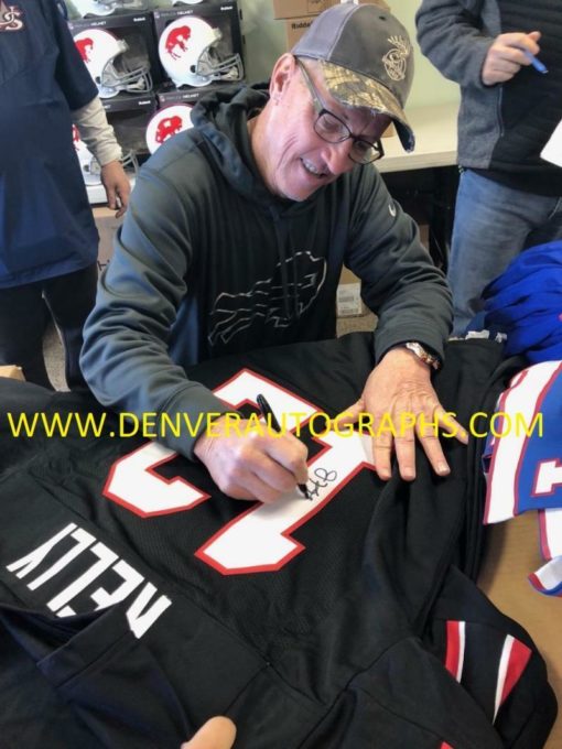 Jim Kelly Autographed/Signed Houston Gamblers Black XL Jersey JSA 11979