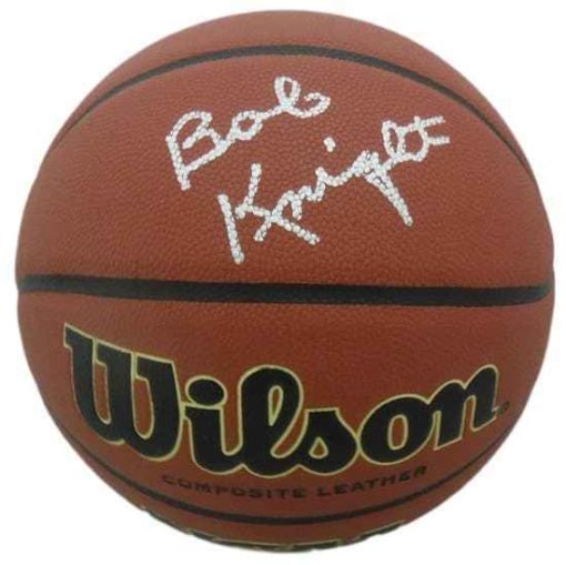 Bobby Knight Signed Indiana Hoosiers Wilson Replica NCAA Basketball JSA 11985