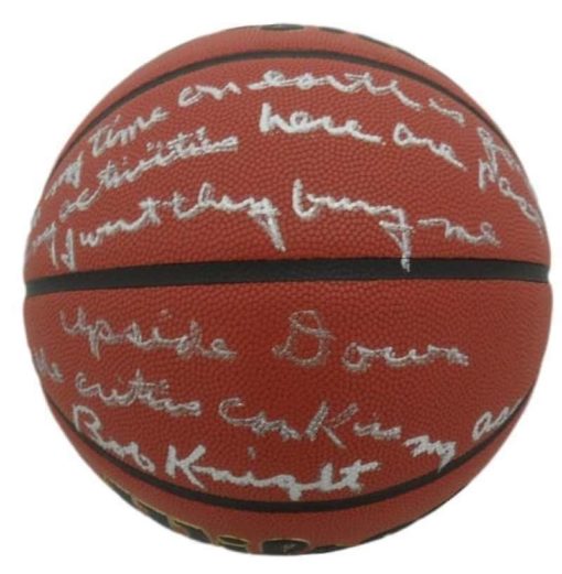Bobby Knight Autographed Indiana Hoosiers Replica NCAA Basketball Insc 11986