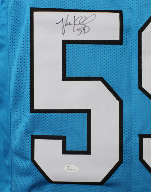 Luke Kuechly Autographed/Signed Carolina Panthers XL Blue Jersey JSA 12012