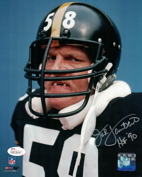 Jack Lambert Autographed Pittsburgh Steelers 8x10 Photo HOF JSA 12030