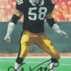 Jack Lambert Autographed Pittsburgh Steelers Goal Line Art Card Black HOF 12033