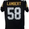 Jack Lambert Autographed Pittsburgh Steelers Black XL Jersey HOF JSA 12039