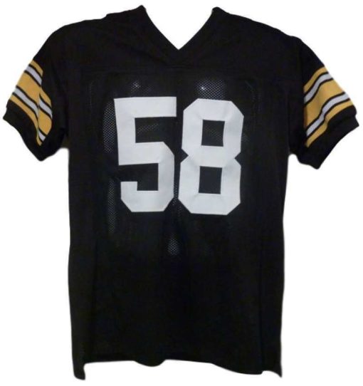 Jack Lambert Autographed Pittsburgh Steelers Black XL Jersey HOF JSA 12039