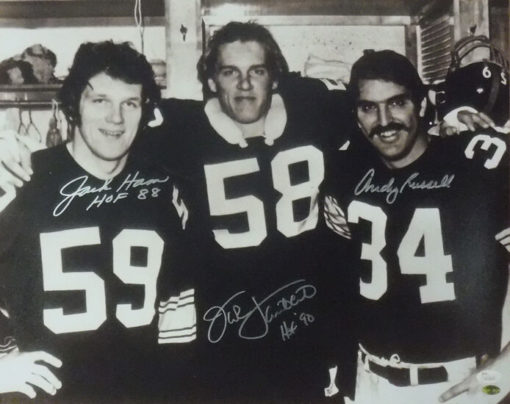 Jack Lambert, Russell & Ham Signed Pittsburgh Steelers 16x20 Photo JSA 12043