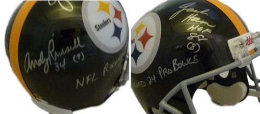 Pittsburgh Steelers Signed Linebacker Rep Helmet Lambert Russell Ham JSA 12044