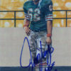 Jim Langer Autographed/Signed Miami Dolphins Goal Line Art Card Blue HOF 12057