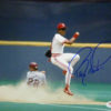 Barry Larkin Autographed/Signed Cincinnati Reds 8x10 Photo PSA 12064