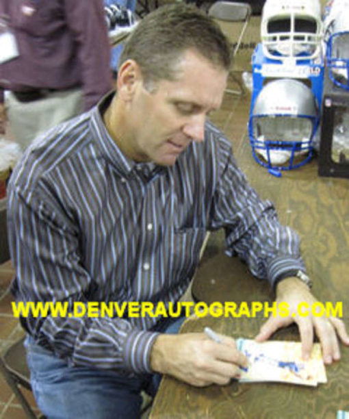 Steve Largent Autographed Seattle Seahawks Goal Line Art Card Blue HOF 12066