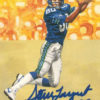 Steve Largent Autographed Seattle Seahawks Goal Line Art Card Blue HOF 12066