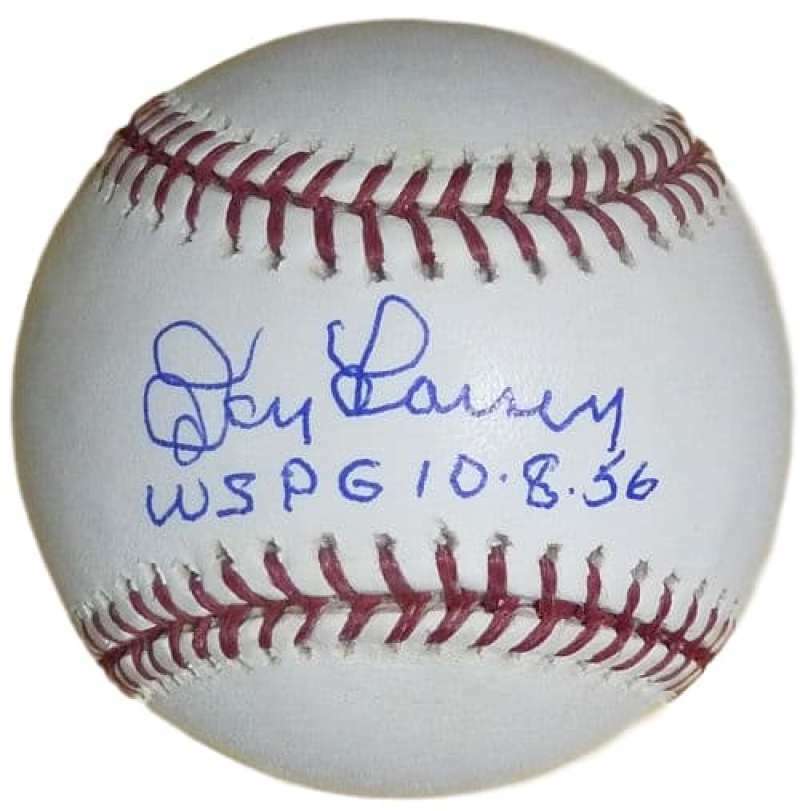 Don Larsen Autographed New York Yankees OML Baseball PG 10-8-56 BAS 12076