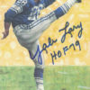 Yale Lary Autographed/Signed Detroit Lions Goal Line Art Blue HOF 12080