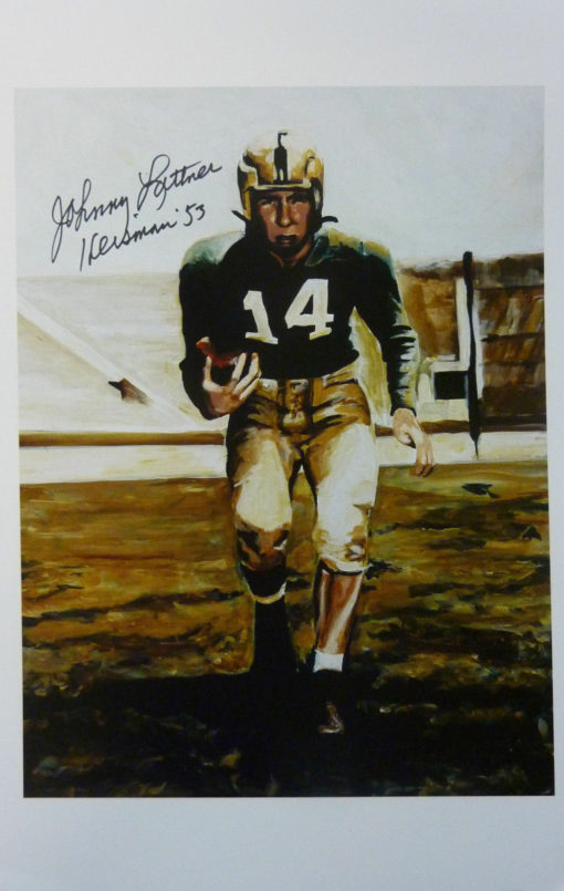 Johnny Lattner Autographed/Signed Notre Dame 11x17 Photo/Print Heisman 12085