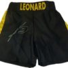 Sugar Ray Leoanrd Autographed/Signed Black Boxing Trunks JSA 12116