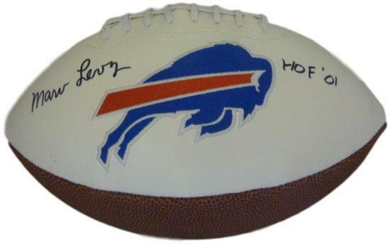 Marv Levy Autographed Buffalo Bills White Logo Football HOF JSA 12122