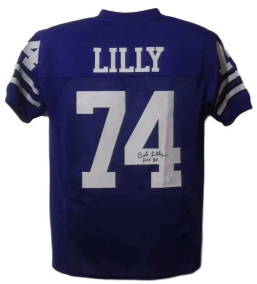 Bob Lilly Autographed/Signed Dallas Cowboys XL Blue Jersey HOF JSA 12144