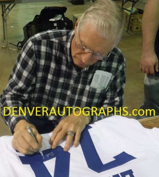 Bob Lilly Autographed/Signed Dallas Cowboys White XL Jersey HOF JSA 12145