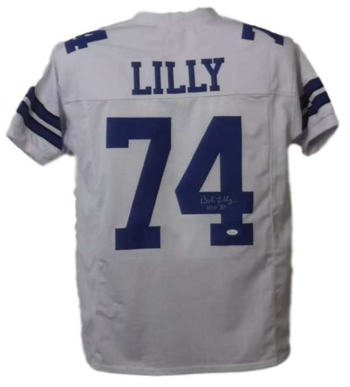 Bob Lilly Autographed/Signed Dallas Cowboys White XL Jersey HOF JSA 12145