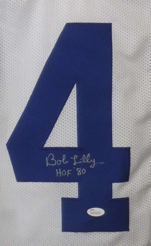 Bob Lilly Autographed/Signed Dallas Cowboys White XL Jersey HOF JSA 12145