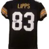 Louis Lipps Autographed/Signed Pittsburgh Steelers Black XL Jersey ROY 12150