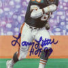 Larry Little Autographed Miami Dolphins Goal Line Art Card Blue HOF 12163