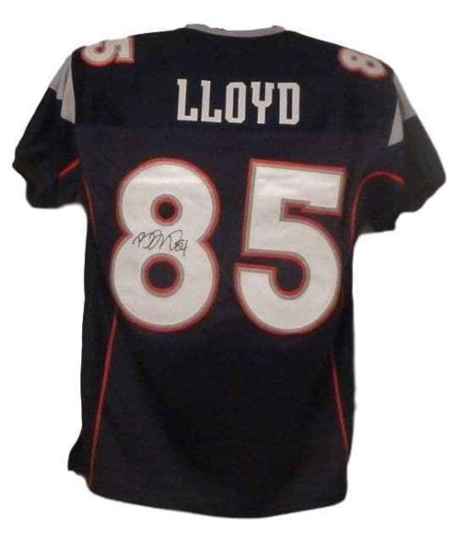 Brandon Lloyd Autographed/Signed New England Patriots Blue XL Jersey 12165