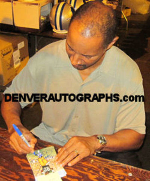 James Lofton Autographed Green Bay Packers Goal Line Art HOF 03 Blue 12172