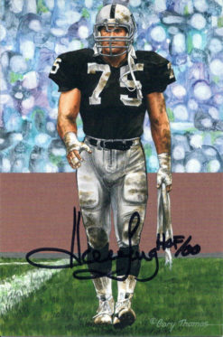Howie Long Autographed Oakland Raiders Goal Line Art Card Black HOF JSA 12177