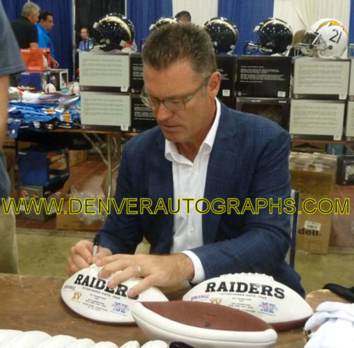 Howie Long Autographed/Signed Oakland Raiders White Logo Football JSA 12180