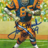 Tom Mack Autographed/Signed Los Angeles Rams Blue HOF 99 Goal Line Art 12195