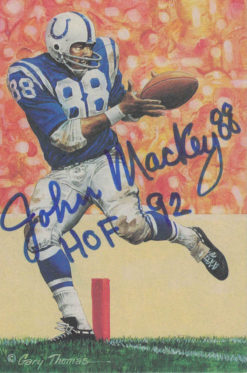 John Mackey Autographed Baltimore Colts Goal Line Art Blue HOF 12199