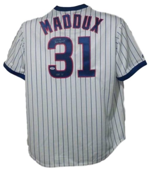 Greg Maddux Autographed/Signed Chicago Cubs Majestic White Jersey HOF PSA 12206