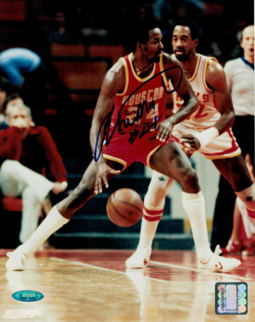 Moses Malone Autographed/Signed Houston Rockets 8x10 Photo Tristar 12208