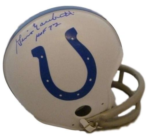 Gino Marchetti Autographed Baltimore Colts 2 Bar Mini Helmet HOF JSA 12241