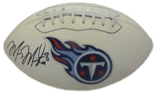 Marcus Mariota Autographed/Signed Tennessee Titans White Logo Football BAS 12256