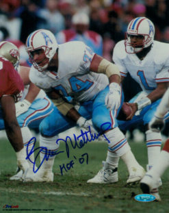 Bruce Matthews Autographed Houston Oilers 8x10 Photo HOF Tristar 12288