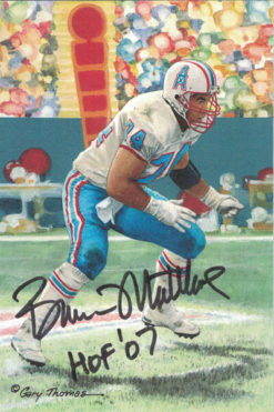 Bruce Matthews Autographed Houston Oilers Goal Line Art Card Black HOF 12289