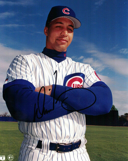 Derrick May Autographed/Signed Chicago Cubs 8x10 Photo 12302