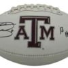 Johnny Manziel Autographed Texas A&M Aggies White Logo Football HT JSA 12308