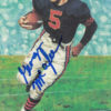 George Mcafee Autographed/Signed Chicago Bears Goal Line Art Card Blue 12315