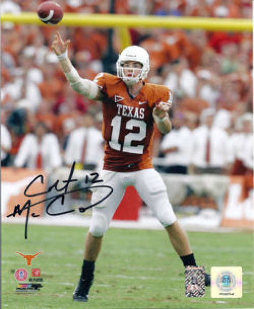 Colt McCoy Autographed/Signed Texas Longhorns 8x10 Photo 12325 PF