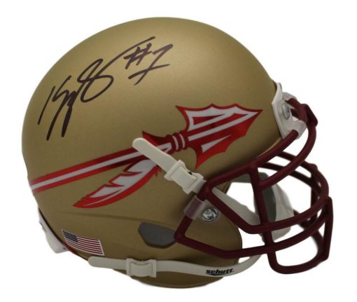 Kelvin Benjamin Autographed Florida State Schutt Mini Helmet JSA 12372