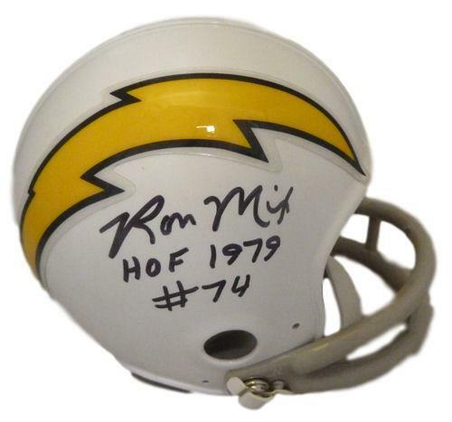 Ron Mix Autographed/Signed San Diego Chargers Mini Helmet HOF 12435
