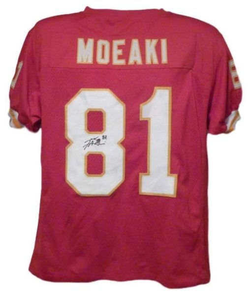 Tony Moeaki Autographed/Signed Kansas City Chiefs Red XL Jersey 12437