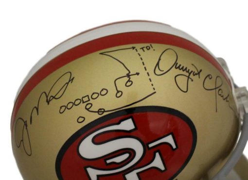 Joe Montana & Dwight Clark Signed San Francisco 49ers Replica Helmet JSA 12466